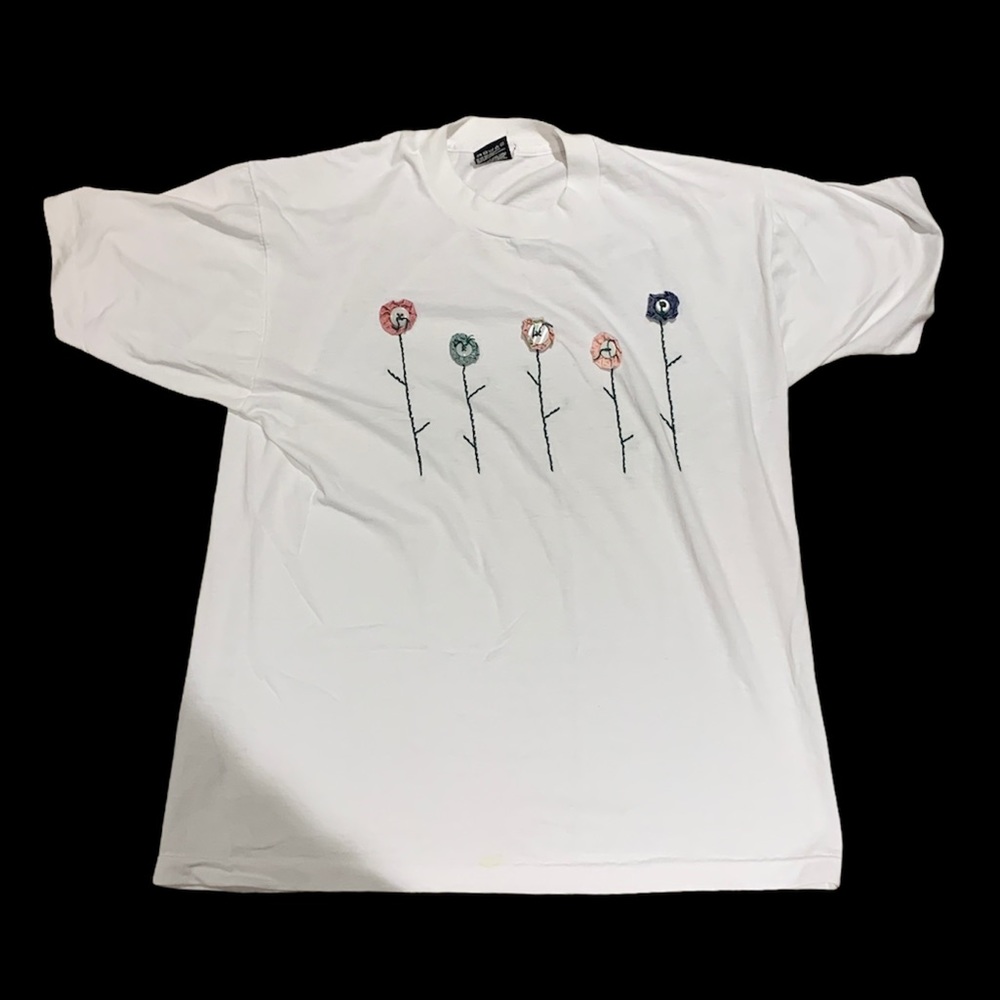 HAND SEWN Flower Tee